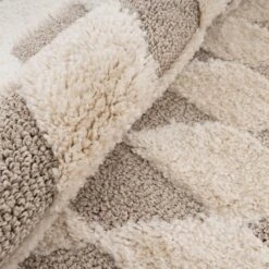 Beige White Rhombic Rug - Reva -Kukoon Rugs Store ashbee reva white 06753
