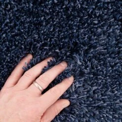 Super Soft Luxury Navy Shaggy Rug -Kukoon Rugs Store aspen navy 07132