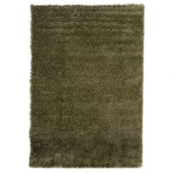 Super Soft Luxury Olive Green Shaggy Rug -Kukoon Rugs Store aspen olive green 05322 overhead