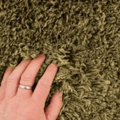 Super Soft Luxury Olive Green Shaggy Rug -Kukoon Rugs Store aspen olive green 07084 copy
