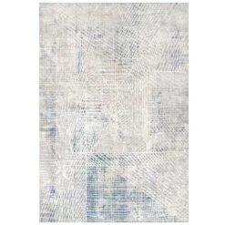 Modern Blue Distressed Abstract Living Room Rug - Astia