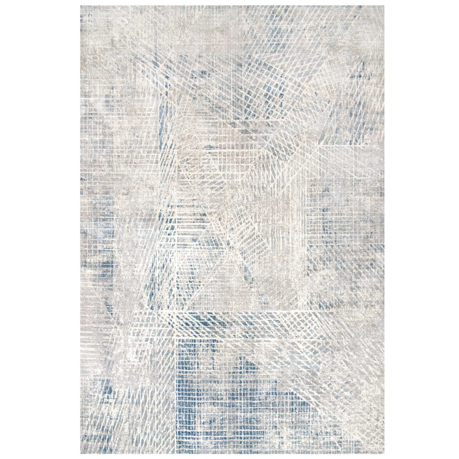 Modern Blue Distressed Abstract Living Room Rug - Astia 3 Modern Blue Distressed Abstract Living Room Rug - Astia