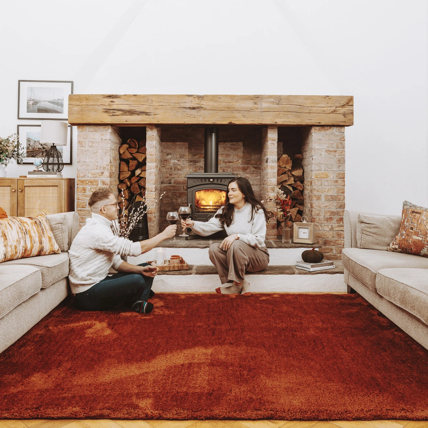 Premium Terracotta Shaggy Rug - Sienna 5 Premium Terracotta Shaggy Rug - Sienna - Image 3