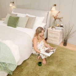 Premium Sage Green Shaggy Rug - Sage 19 Premium Sage Green Shaggy Rug - Sage -Kukoon Rugs Store autumn campaign amore emma bedroom 05257 for web