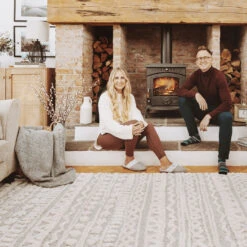 Grey Cream Aztec Scandi Rug - Fable -Kukoon Rugs Store autumn campaign ashbee john emma 00463 for web