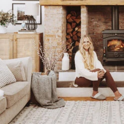 Grey Cream Aztec Scandi Rug - Fable -Kukoon Rugs Store autumn campaign ashbee john emma 05047 for web