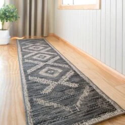 Grey Textured Flatweave Aztec Indoor Outdoor Area Rug - Bartlett -Kukoon Rugs Store bartlett grey 1864 5B4 5D