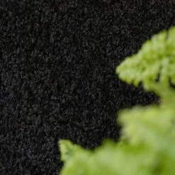 Super Soft Black Shaggy Runner Rug -Kukoon Rugs Store black 0937 5B1 5D