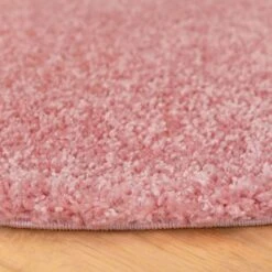 Blush Pink Shaggy Circle Rug -Kukoon Rugs Store blush 0662 5B2 5D