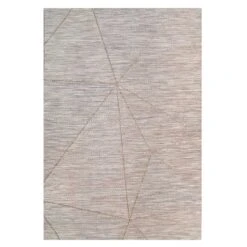 Beige Fractured Flatweave Indoor Outdoor Area Rug