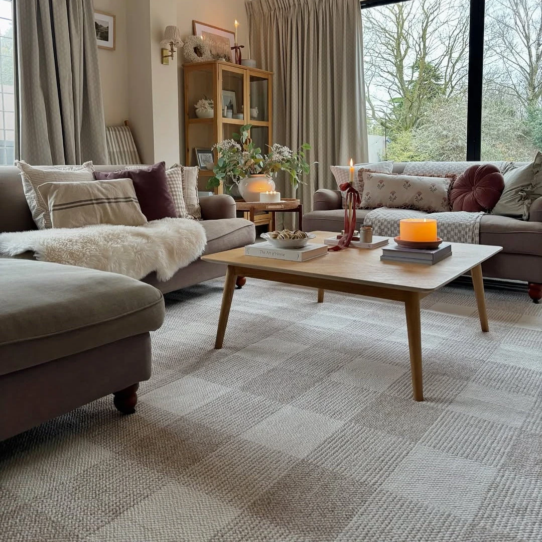 Chunky Beige Wool Style Rug - Etta - Image 2