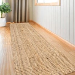 Rustic Jute Sisal Brown Natural Runner Rug -Kukoon Rugs Store boucle jute RR