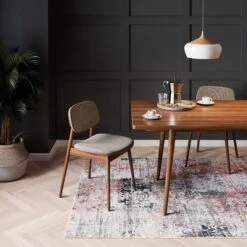 Flatwoven Washable Distressed Muted Coral Rug - Brady -Kukoon Rugs Store brady dining room new designs