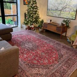 Flatwoven Washable Red Oriental Area Rug - Tullow -Kukoon Rugs Store c250ff92 177b 4dc4 ae33 5d9ad03b8100