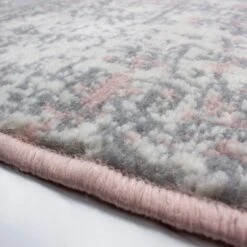 Pink Grey Distressed Runner - Milan -Kukoon Rugs Store close up
