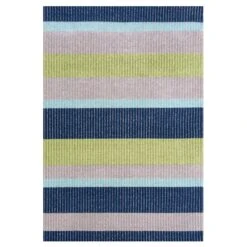 Blue Striped Indoor Outdoor Rug - Cordy