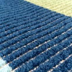 Blue Striped Indoor Outdoor Rug - Cordy -Kukoon Rugs Store cordy blue 3169 5B3 5D