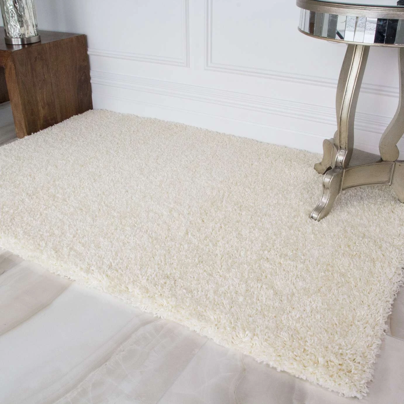 Cream Shaggy Runner Rug 7 Cream Shaggy Runner Rug - Image 5