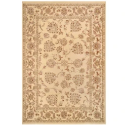 Traditional Cream Motif Bordered Rug - Dana