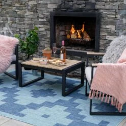 Blue Geometric Indoor Outdoor Area Rug - Shelly -Kukoon Rugs Store decker shelly blue 03402 3a0ce924 a725 497b 9d50 13a43ae998b5