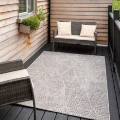 Diamond Grey Textured Flatweave Indoor Outdoor Area Rug - Pavillion 19 Diamond Grey Textured Flatweave Indoor Outdoor Area Rug - Pavillion -Kukoon Rugs Store diamonds grey 1849
