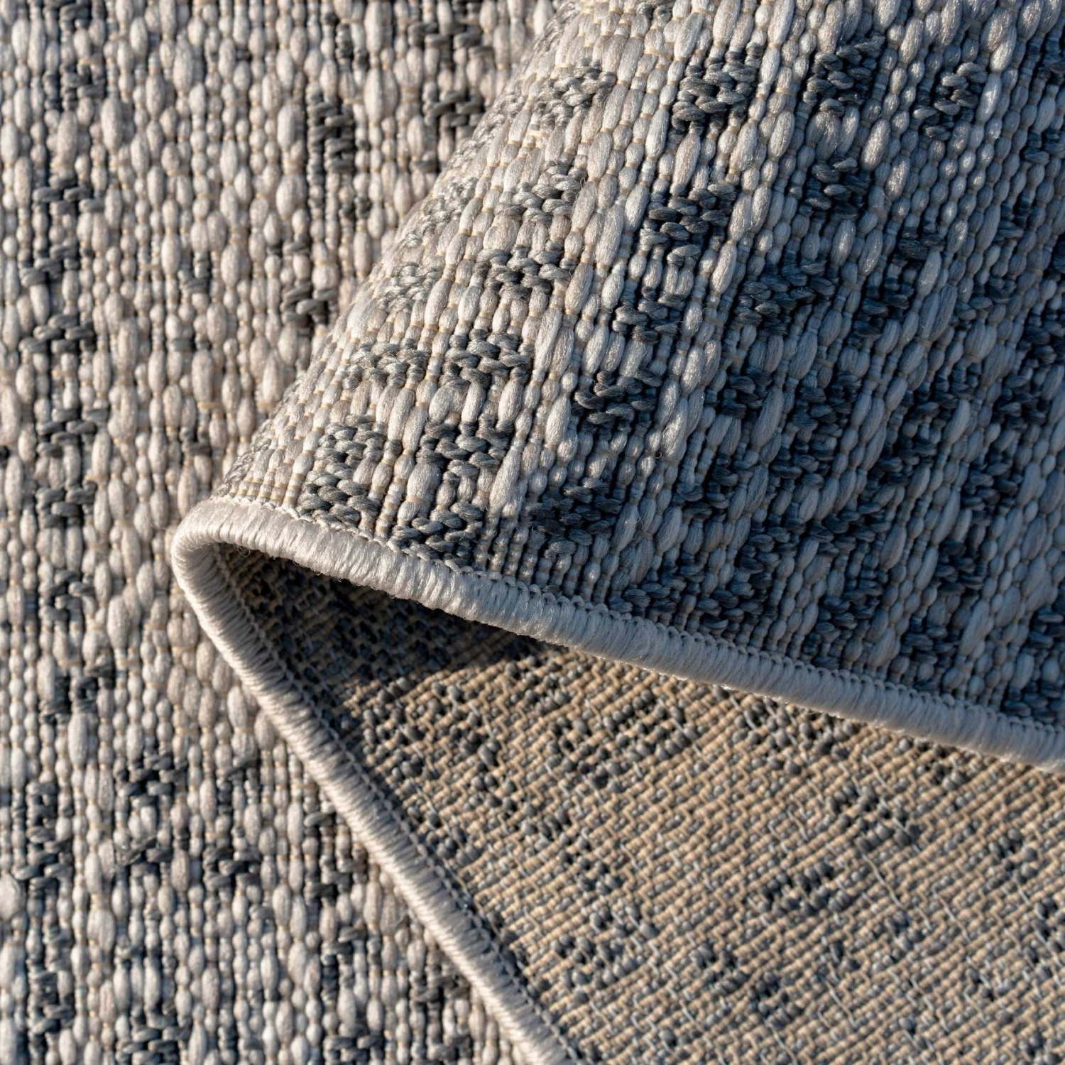 Diamond Grey Textured Flatweave Indoor Outdoor Area Rug - Pavillion 8 Diamond Grey Textured Flatweave Indoor Outdoor Area Rug - Pavillion - Image 6