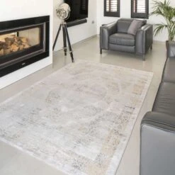 Traditional Grey Medallion Living Room Rug - Dunn -Kukoon Rugs Store dunn grey 8437 5B4 5D
