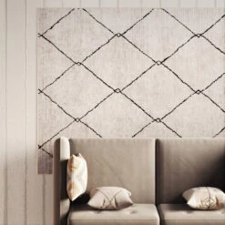 Washable Berber Trellis Rug - Sol 30 Washable Berber Trellis Rug - Sol -Kukoon Rugs Store everyday Sol Room web Livingroom overhead 3 copy