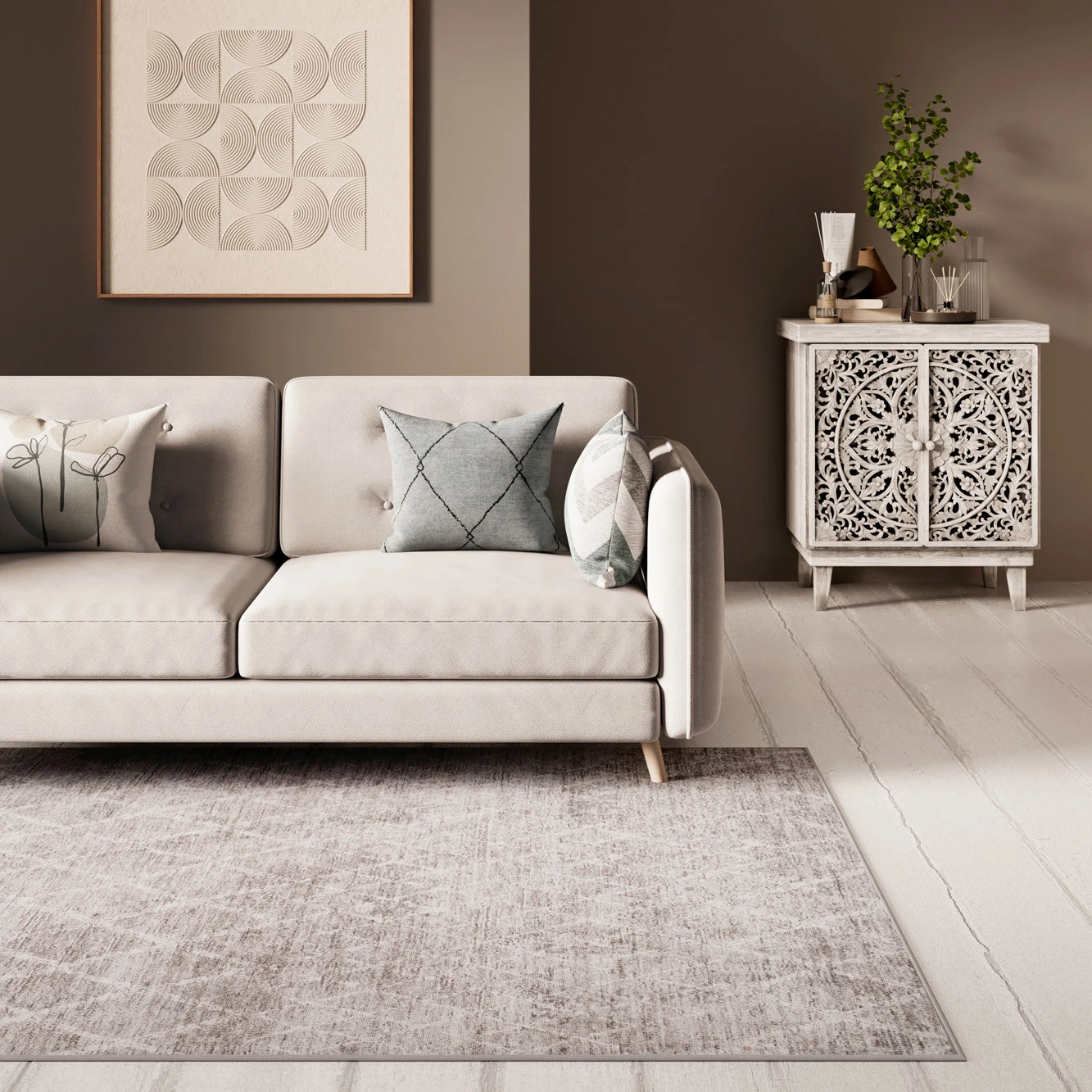 Washable Grey Kitchen Mat - Brindle 4 Washable Grey Kitchen Mat - Brindle - Image 3