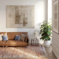 Multicolour Woven Border Rug - Alden -Kukoon Rugs Store fionna alden living room for web