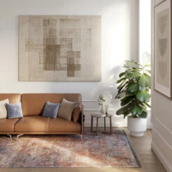 Subtle Rustic Abstract Rug - Amina -Kukoon Rugs Store fionna amina livingroom for web