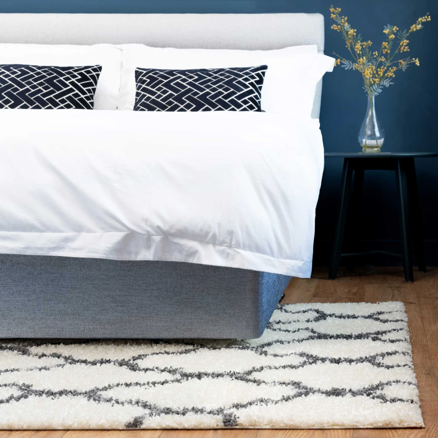 Cream Moroccan Trellis Shaggy Rug 7 Cream Moroccan Trellis Shaggy Rug - Image 5