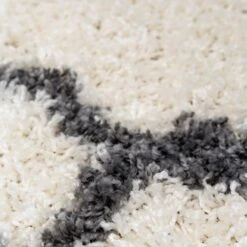 Cream Moroccan Trellis Shaggy Rug 15 Cream Moroccan Trellis Shaggy Rug -Kukoon Rugs Store florence denali cream 9526