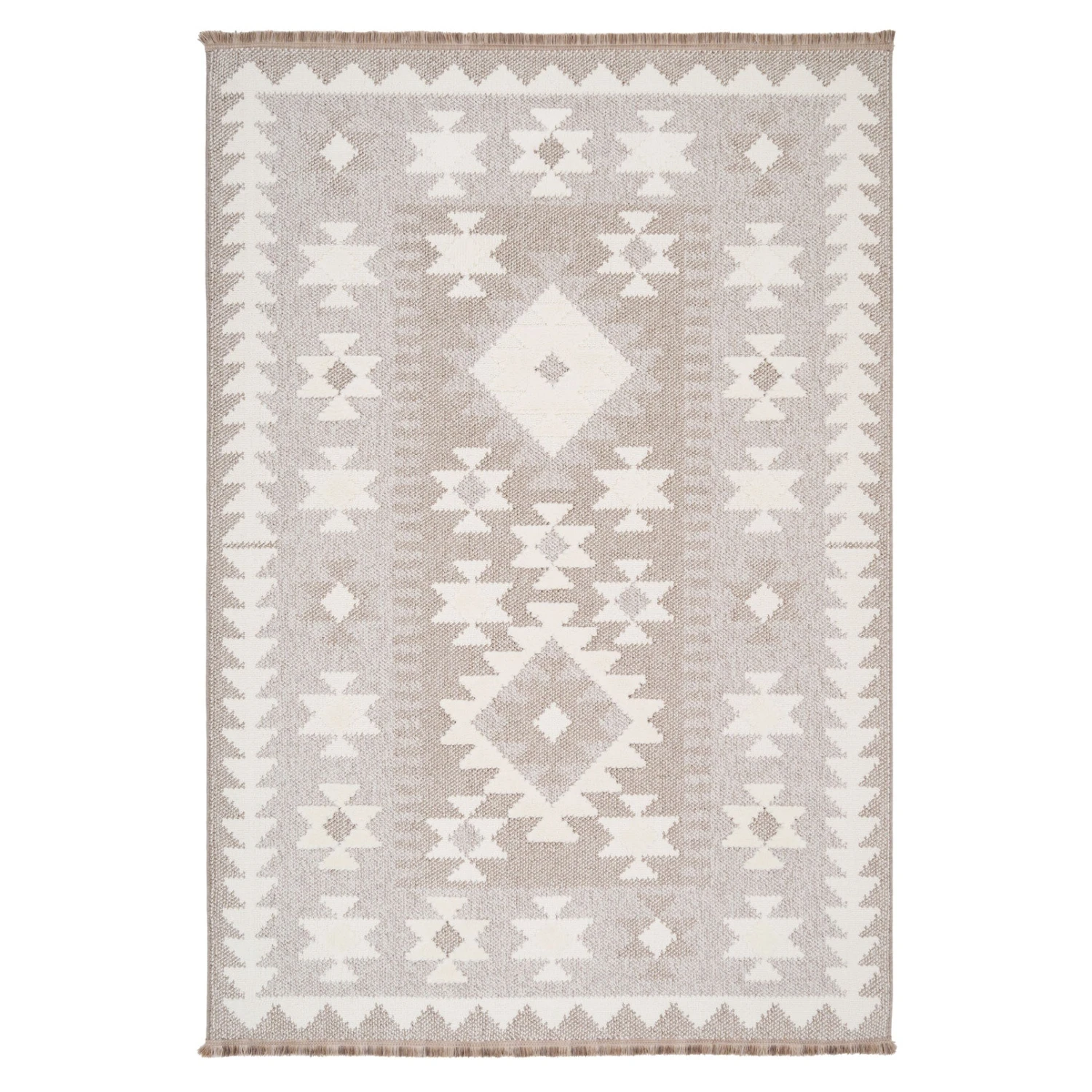 Grey Scandi Tribal Motif Rug - Bea 3 Grey Scandi Tribal Motif Rug - Bea
