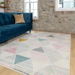 Pastel Pentagon Living Room Rug -Kukoon Rugs Store harry multi 9575 3 5B4 5D