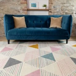 Pastel Pentagon Living Room Rug -Kukoon Rugs Store harry multi 9575 3 5B5 5D