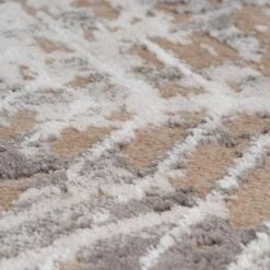 Distressed Beige Art Deco Runner Rug -Kukoon Rugs Store hatton busby beige overhead RR copy for web 5B3 5D