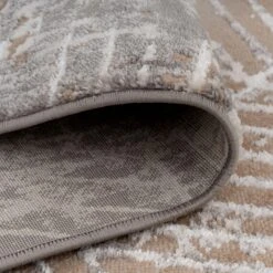 Distressed Beige Art Deco Runner Rug -Kukoon Rugs Store hatton busby beige overhead RR copy for web 5B5 5D