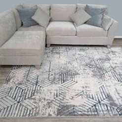 Modern Blue Abstract Geometric Living Room Rugs - Busby -Kukoon Rugs Store hatton busby blue 1 copy
