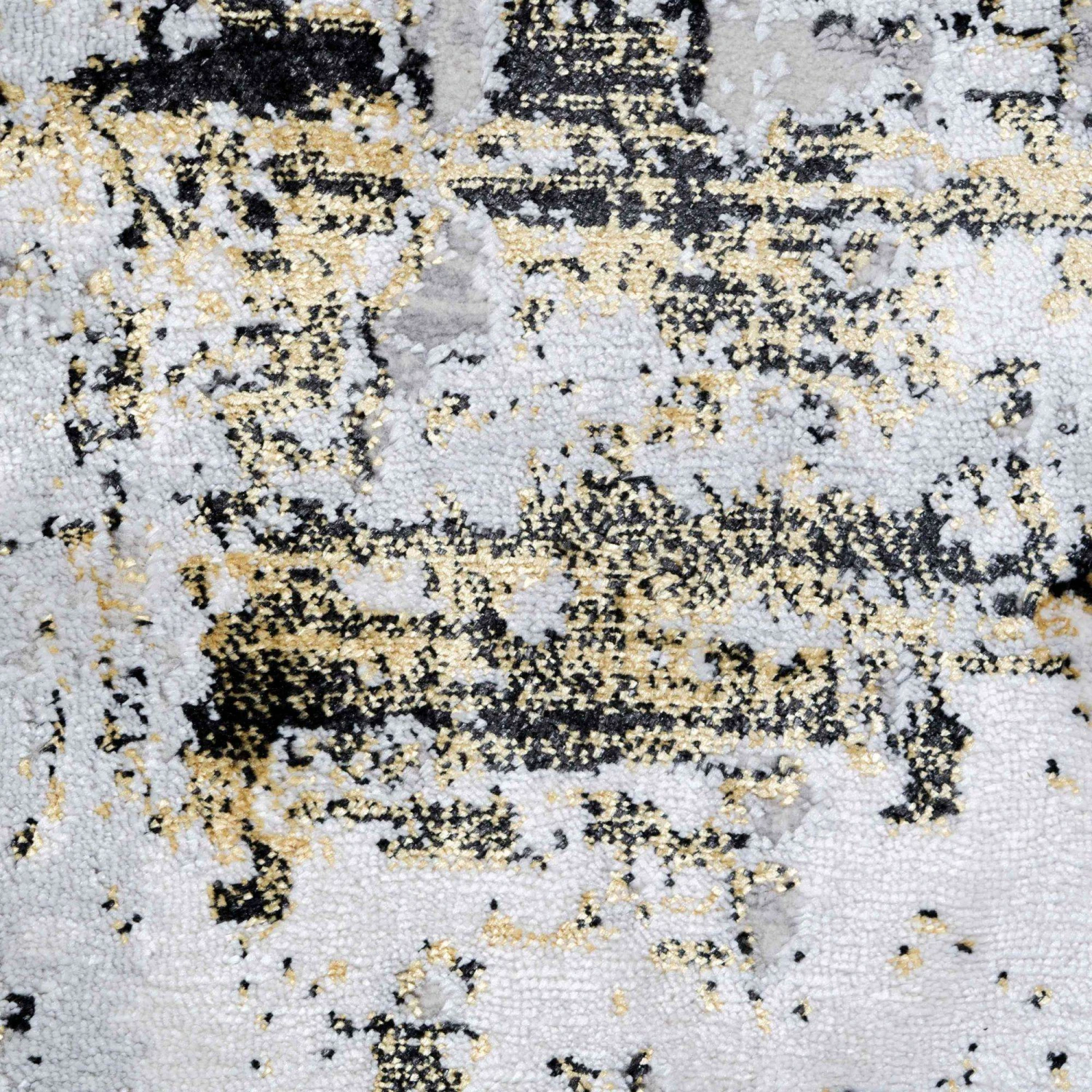 Modern Gold Abstract Distressed Living Room Rugs - Grace 5 Modern Gold Abstract Distressed Living Room Rugs - Grace - Image 3