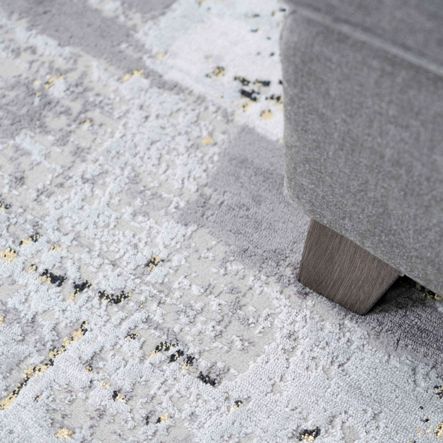 Modern Gold Abstract Distressed Living Room Rugs - Grace 8 Modern Gold Abstract Distressed Living Room Rugs - Grace - Image 6