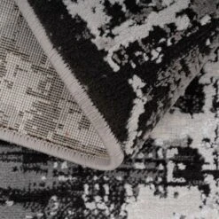 Distressed Abstract Grey Black Runner Rug 13 Distressed Abstract Grey Black Runner Rug -Kukoon Rugs Store hatton grace silver RR overhead copy for web 5B5 5D