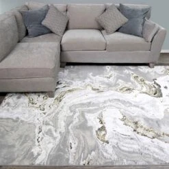 Gold Abstract Swirl Pattern Living Room Rugs - Marble -Kukoon Rugs Store hatton marble gold 1 copy