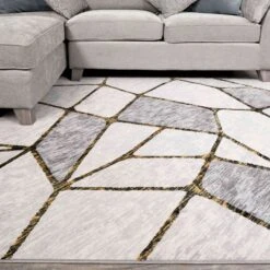 Modern Gold Abstract Mosaic Living Room Rugs - Road 10 Modern Gold Abstract Mosaic Living Room Rugs - Road -Kukoon Rugs Store hatton road gold 17