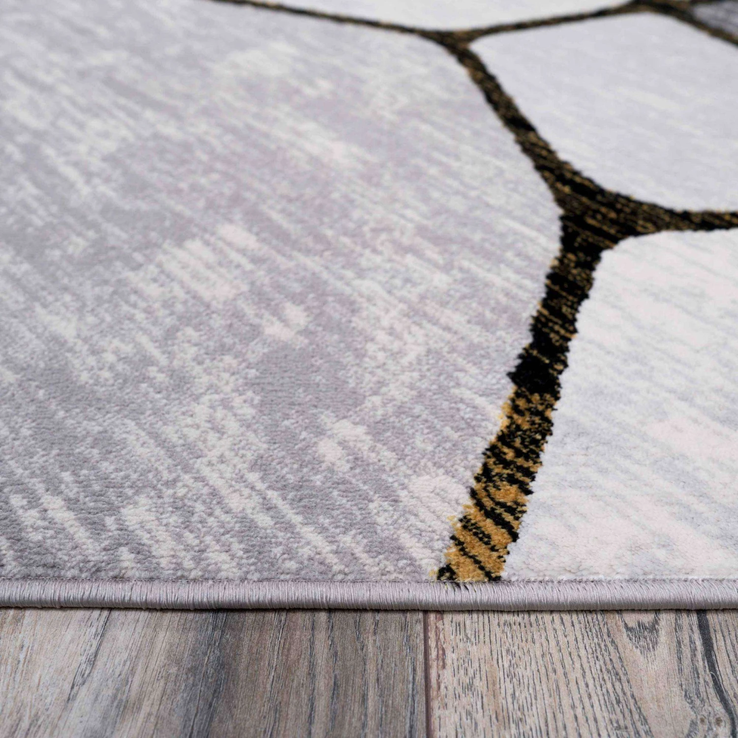 Modern Gold Abstract Mosaic Living Room Rugs - Road 9 Modern Gold Abstract Mosaic Living Room Rugs - Road - Image 7