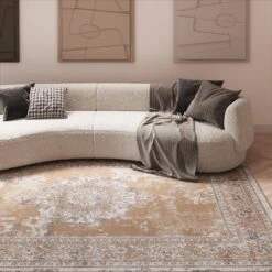 Traditional Distressed Beige Area Rug - Victoria -Kukoon Rugs Store hatton victoria beige cam 1 bedroom for web 5B2 5D