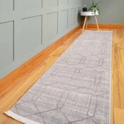 Luxury Textured Grey Geometric Rug -Kukoon Rugs Store helix grey 7493 5B5 5D