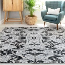 Soft Grey Ikat Living Room Rug 11 Soft Grey Ikat Living Room Rug -Kukoon Rugs Store ikat grey 4349 5B1 5D