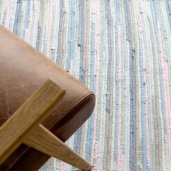 Pastel Striped Sustainable Recycled Cotton Rug -Kukoon Rugs Store indra RR901 75x135 01067