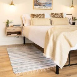 Pastel Striped Sustainable Recycled Cotton Rug -Kukoon Rugs Store indra RR901 75x135 08782